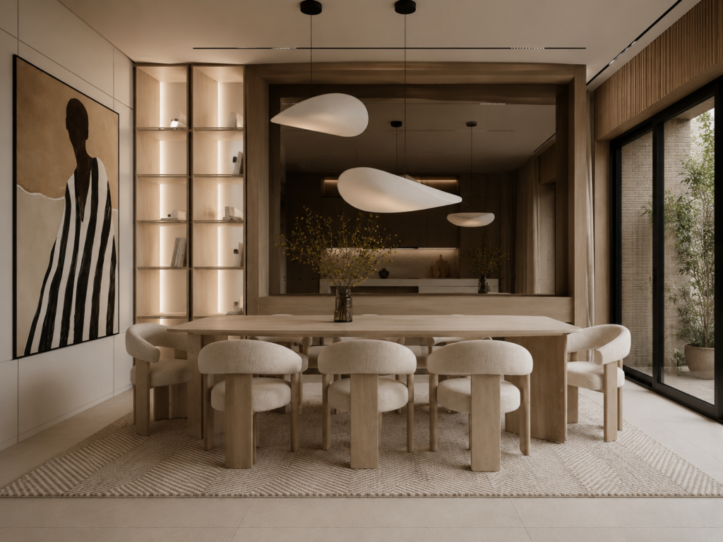 Calm modern dining harmony