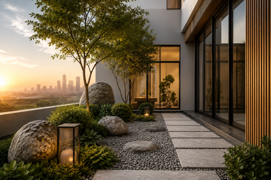 Serene courtyard harmony